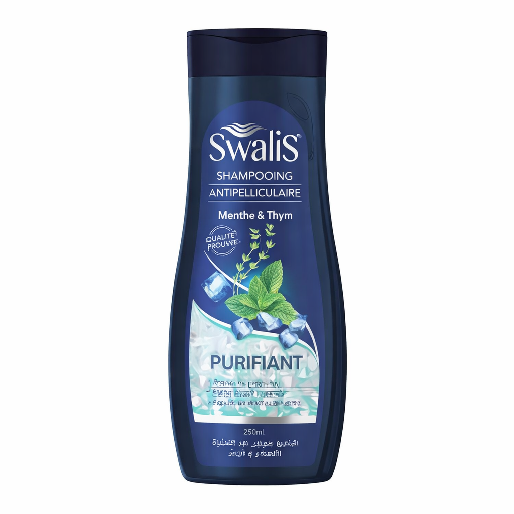Shampoing Antipelliculaire Purifiant Menthe & Thym 250ml Swalis