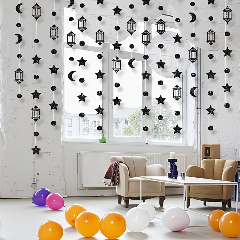 Guirlande décorative Ramadan & lanternes dorées en Papier Suspension festive 3 mètres