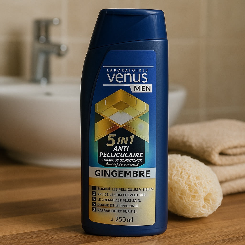 Shampoing Homme 5 en 1 Anti-Pelliculaire au Gingembre 250ml Venus