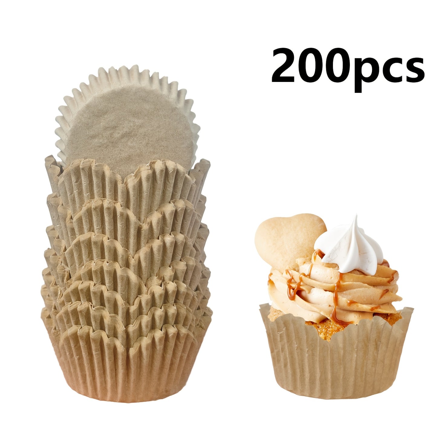 Lot de 200 moules à pâtisserie en papier sulfurisé – Muffins & gâteaux