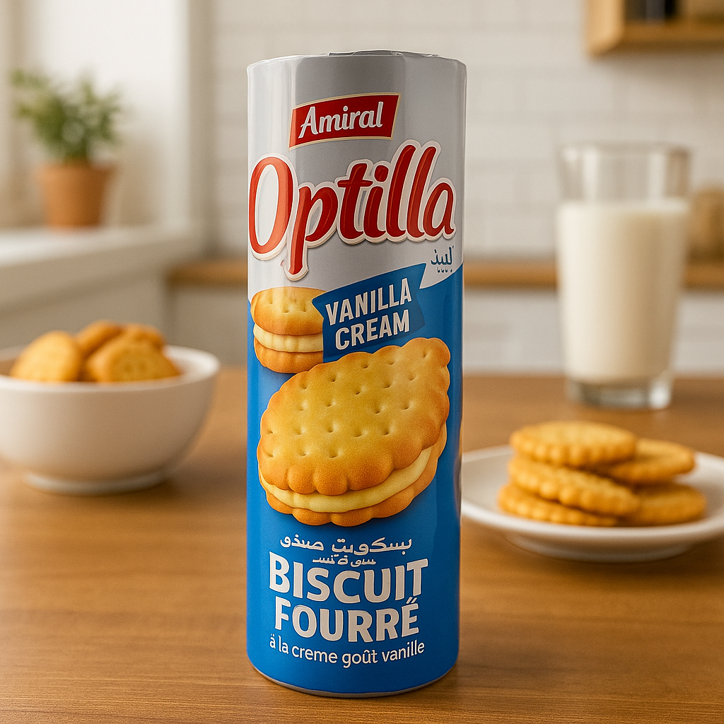 Biscuits Fourrés à la Crème de Vanille 350g Optilla