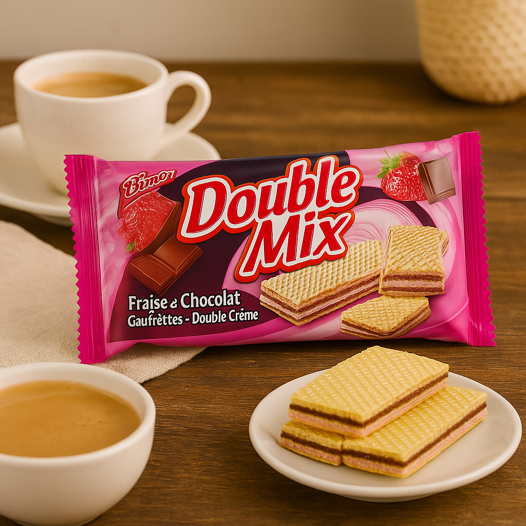 Gaufrettes Fraise & Chocolat 200g Double Mix BIMO