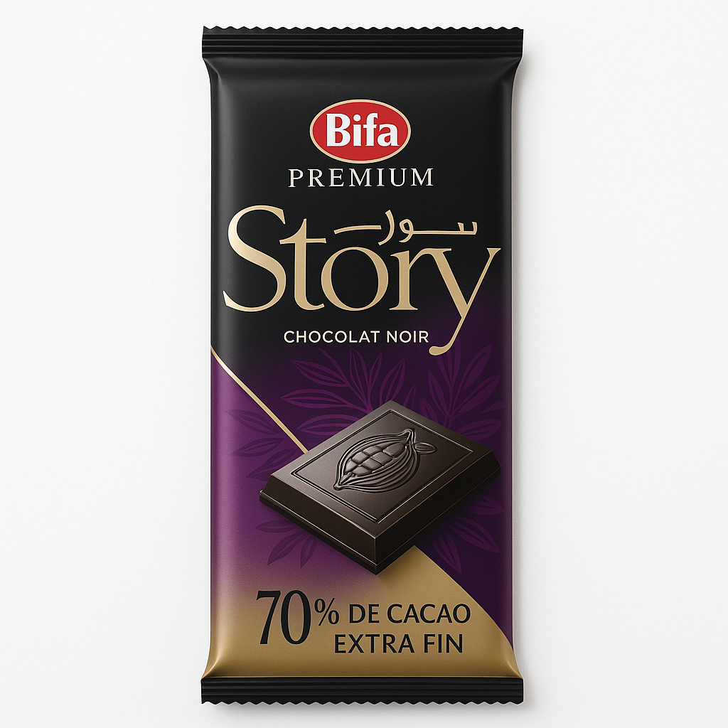 Chocolat Noir Extra Fin 70% Cacao 100g STORY Bifa