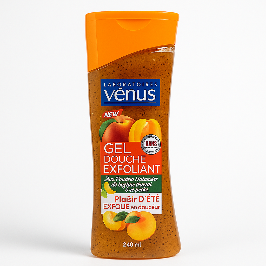 Gel Douche Exfoliant Pêche 240ml Venus