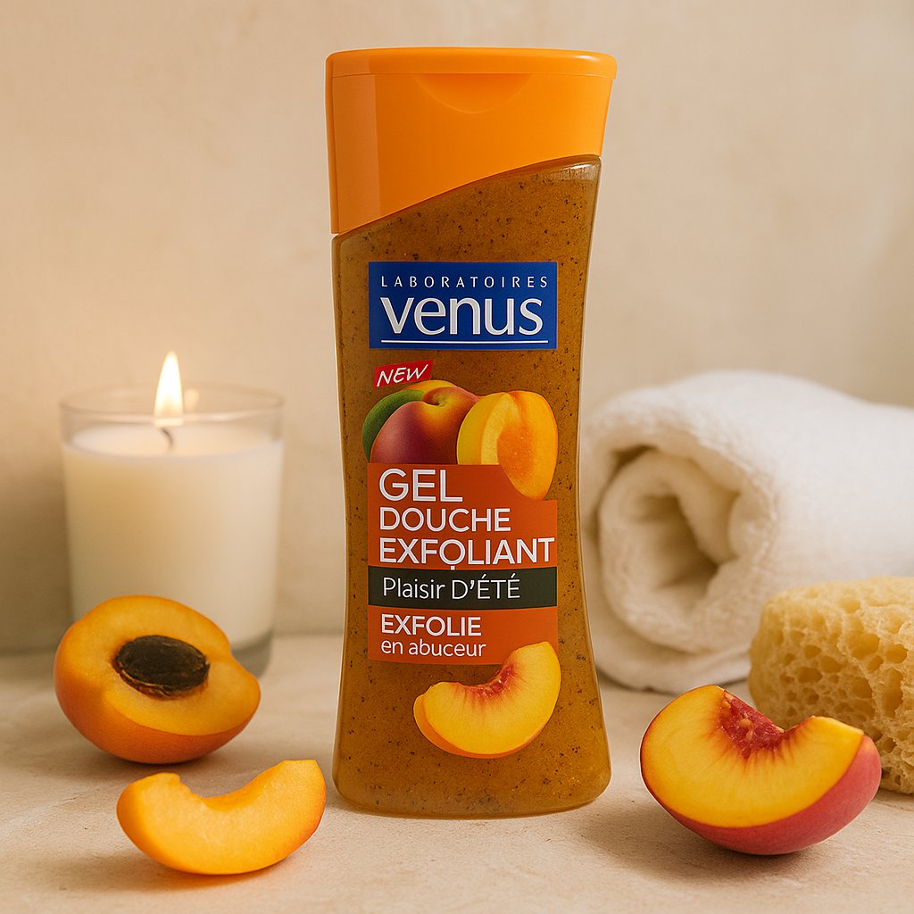 Gel Douche Exfoliant Pêche 240ml Venus