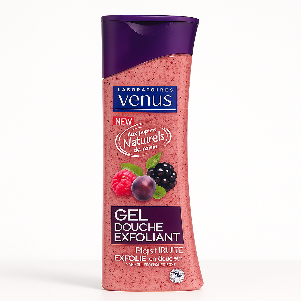 Gel Douche Exfoliant Raisin & Fruits des Bois 240ml Venus