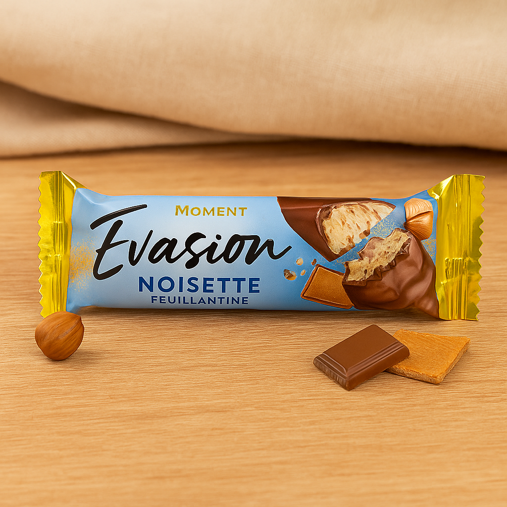 Barre Chocolatée Noisette & Feuillantine 37g MOMENT Évasion