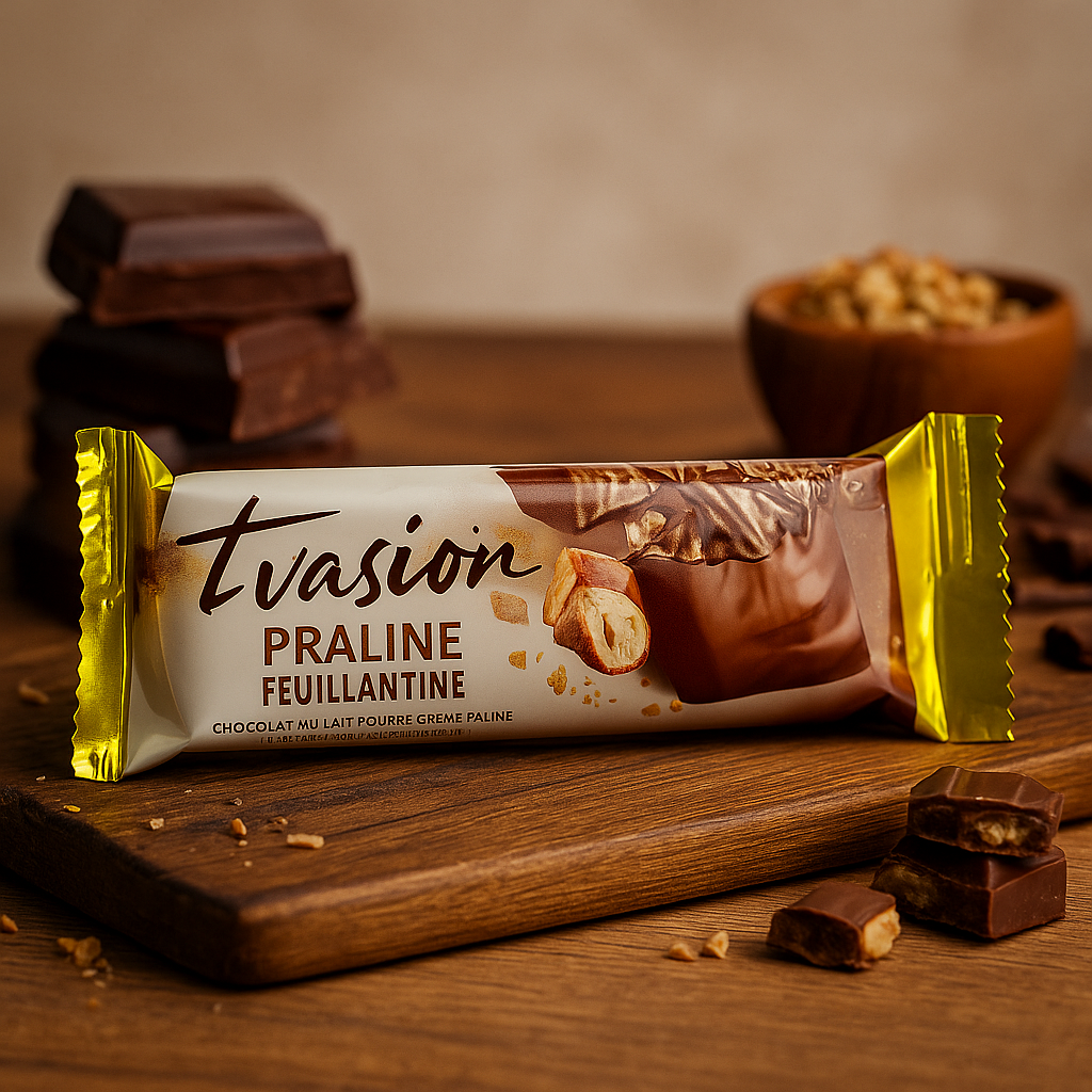 Barre Chocolatée Praliné & Feuillantine 37 g MOMENT Évasion