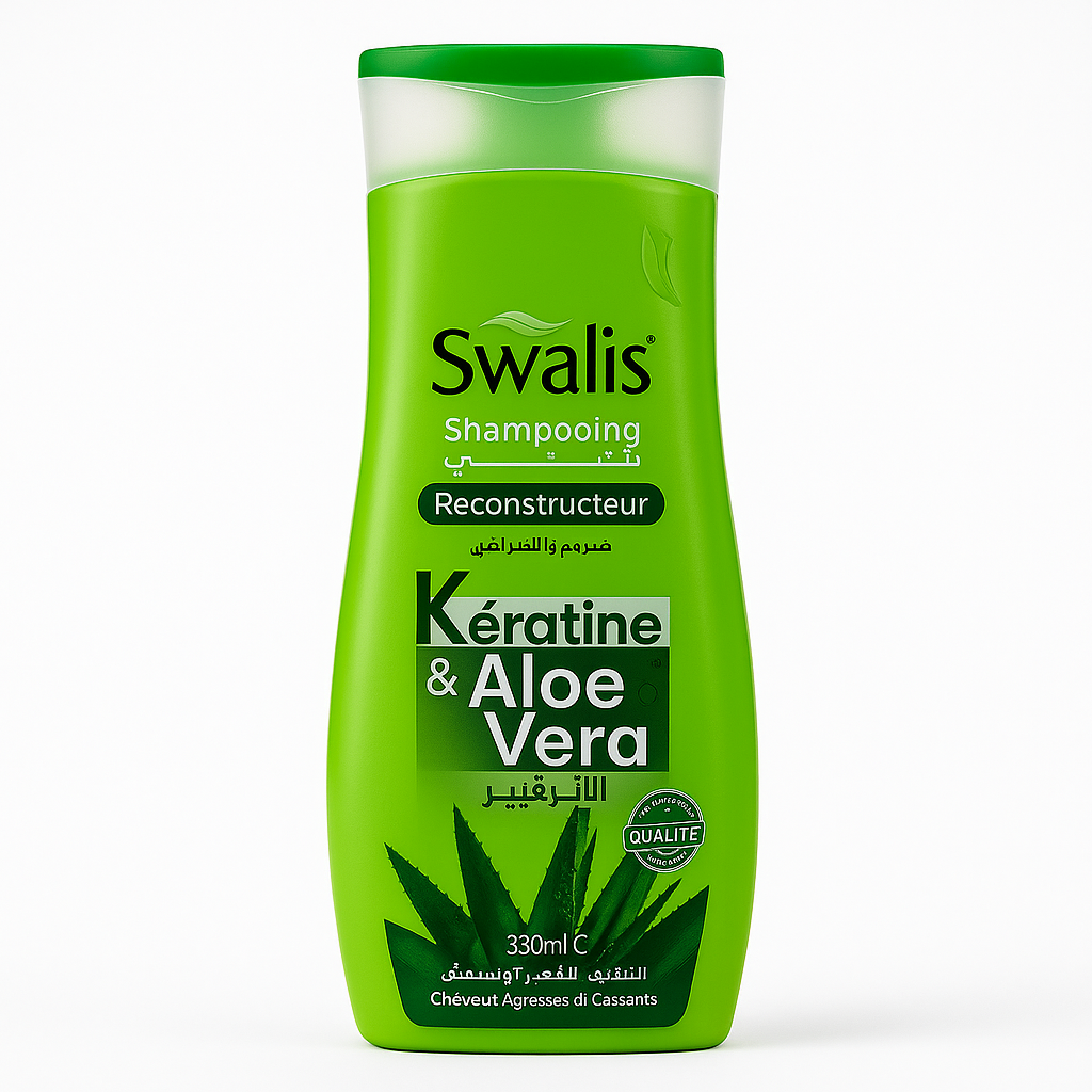 Shampoing Reconsêructeur Kératine & Aloe Vera 330ml Swalis