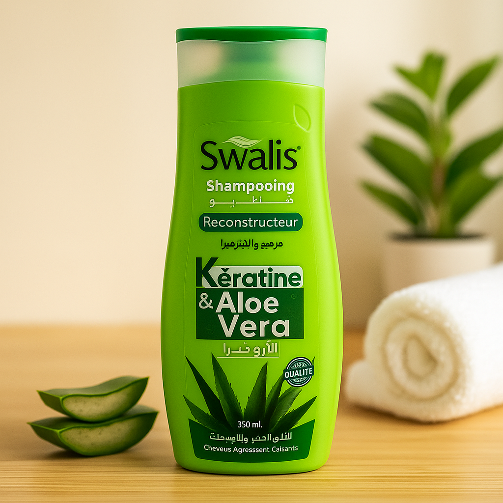 Shampoing Reconsêructeur Kératine & Aloe Vera 330ml Swalis