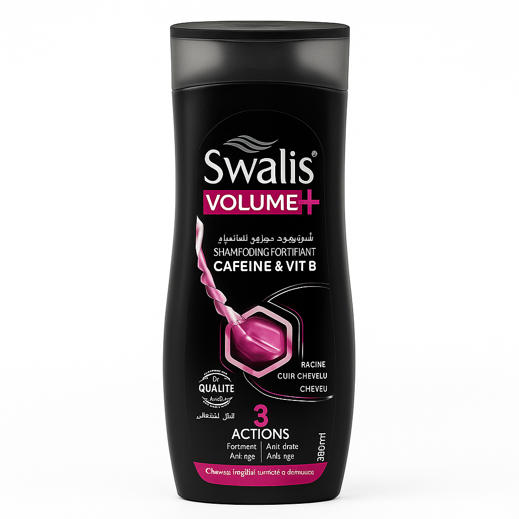 Shampoing Fortifiant Caféine & Vitamine B – 330ml Swalis