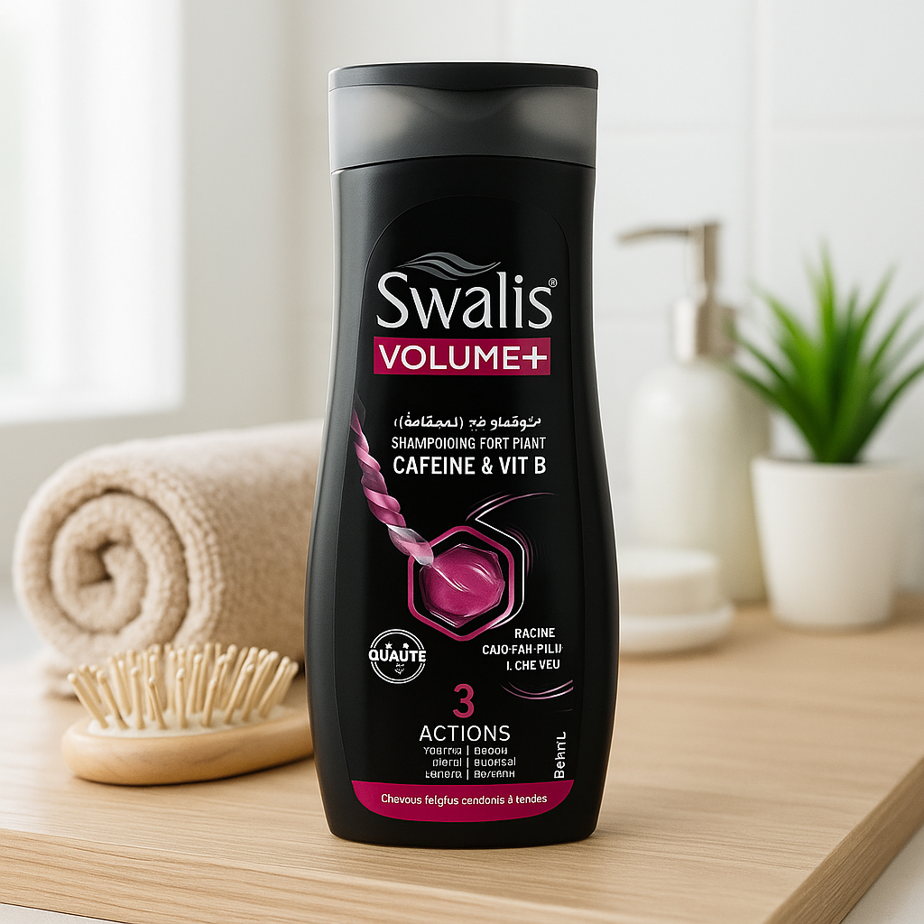 Shampoing Fortifiant Caféine & Vitamine B – 330ml Swalis