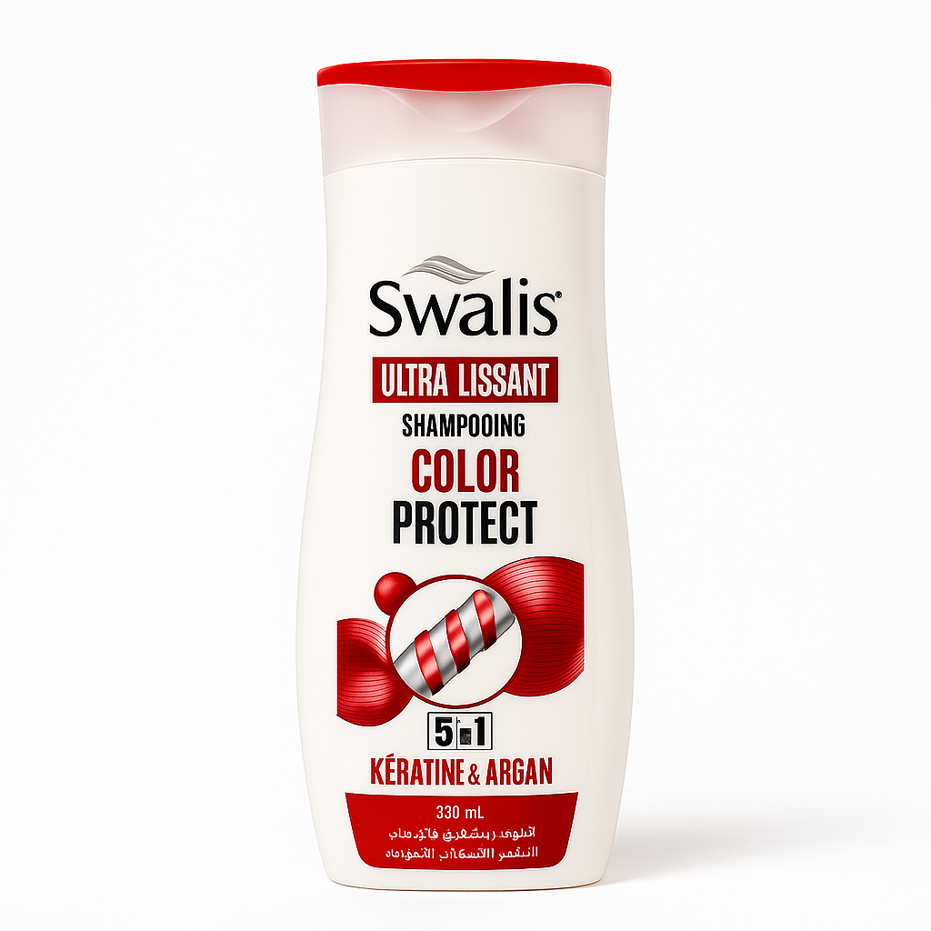 Shampoing Color Protect 5en1 Kératine & Argan 330 ml Swalis