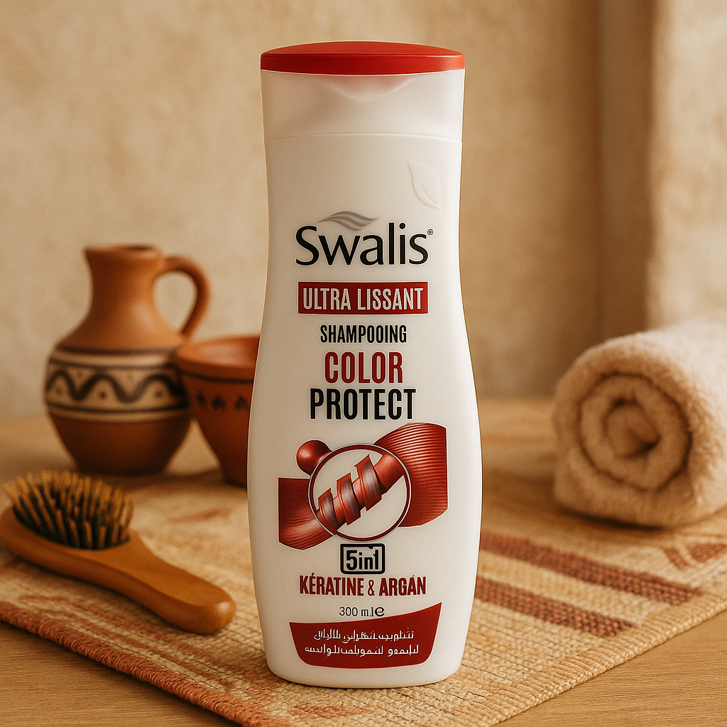 Shampoing Color Protect 5en1 Kératine & Argan 330 ml Swalis