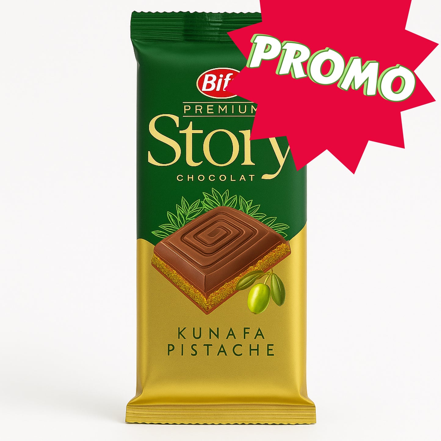 Story – Milk Chocolate Filled with Pistachio Cream & Kunefe: Algerian Excellence