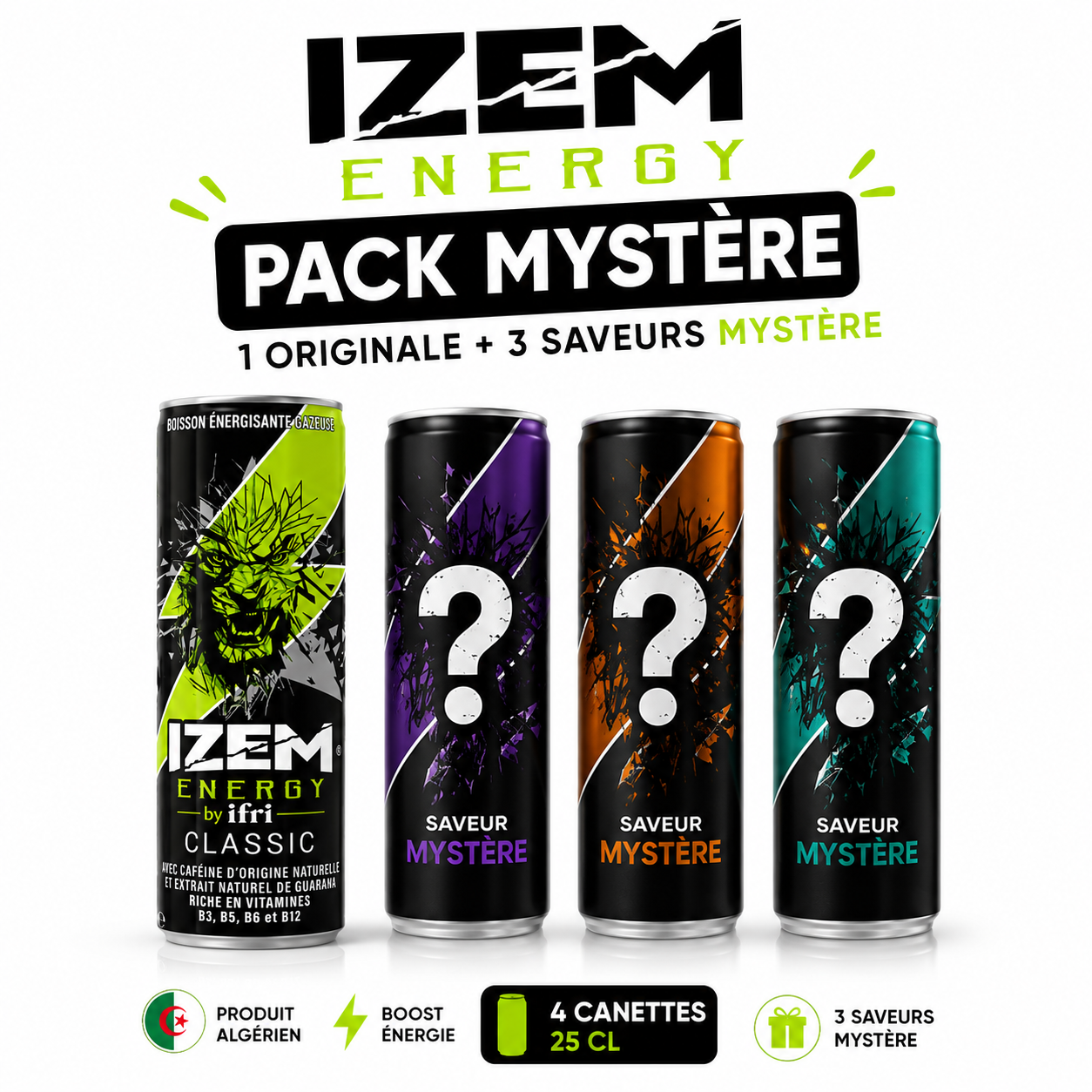 Pack Découverte IZEM – Boisson Énergisante Algérienne