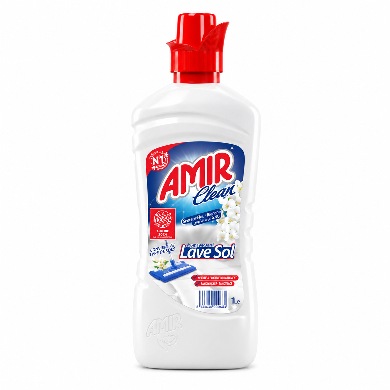 Amir Clean Fleur Blanche 1 L – Lave-Sols Multi-Usages