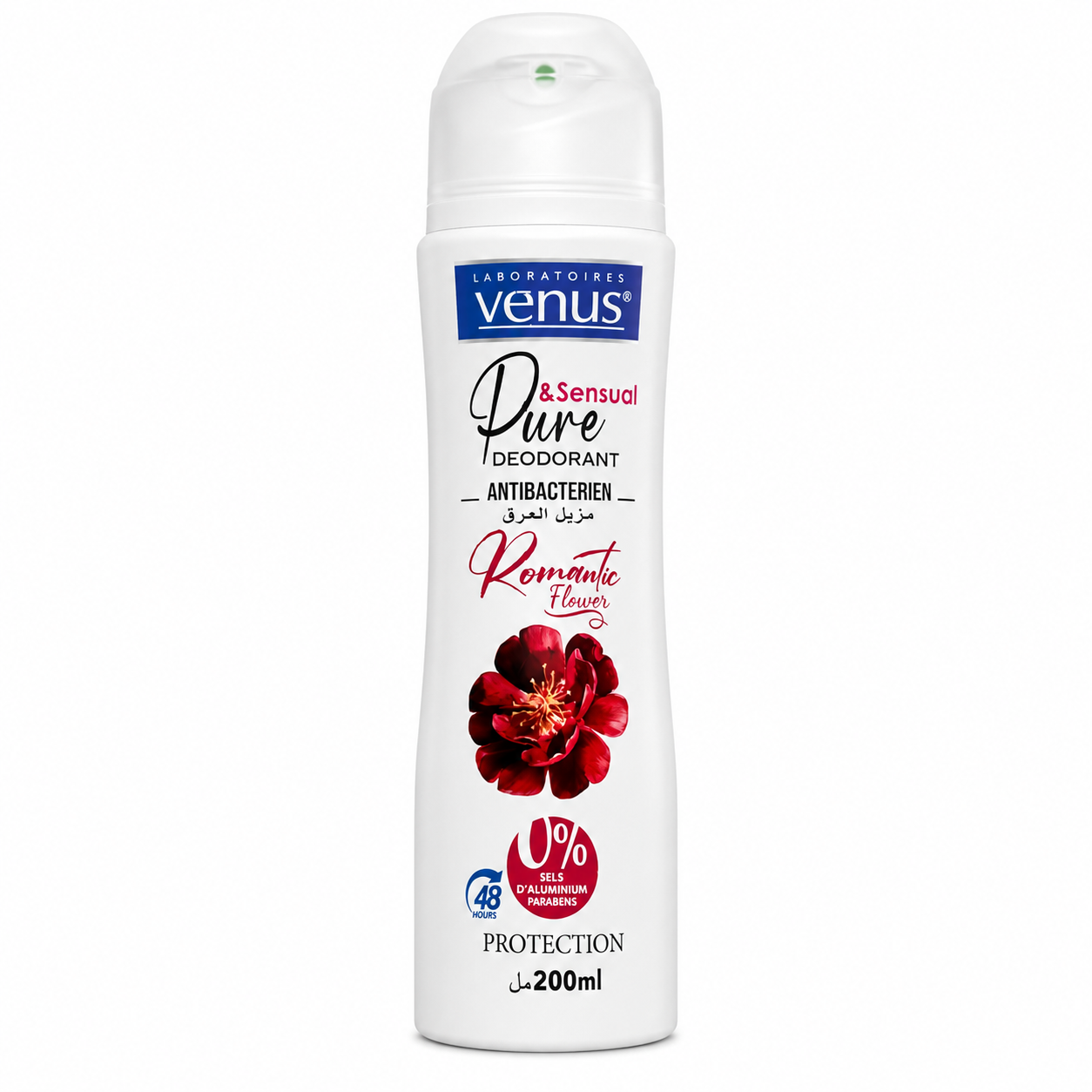 Déodorant Vénus Pure & Sensual Romantic Flower 200 ml – Antibactérien 48 h