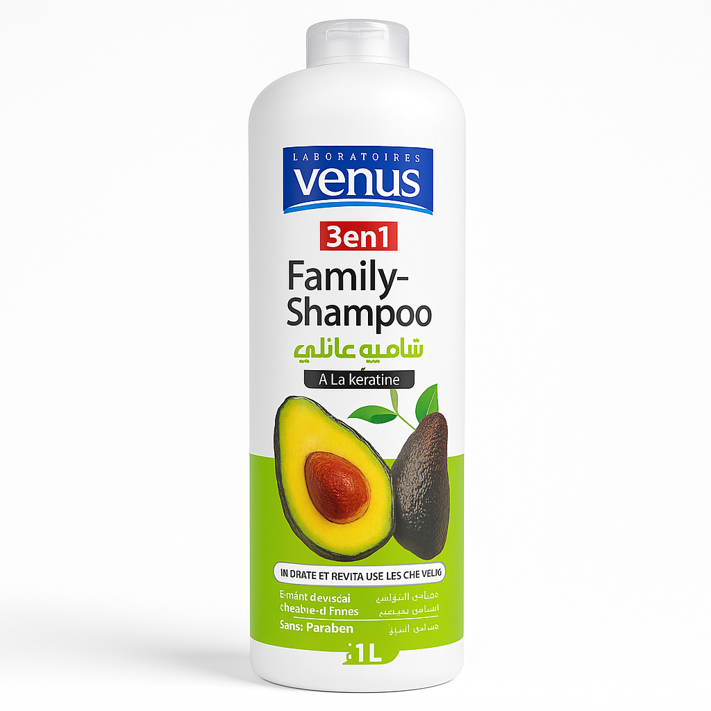 Shampooing 3en1 Kératine & Avocat 1L Vénus