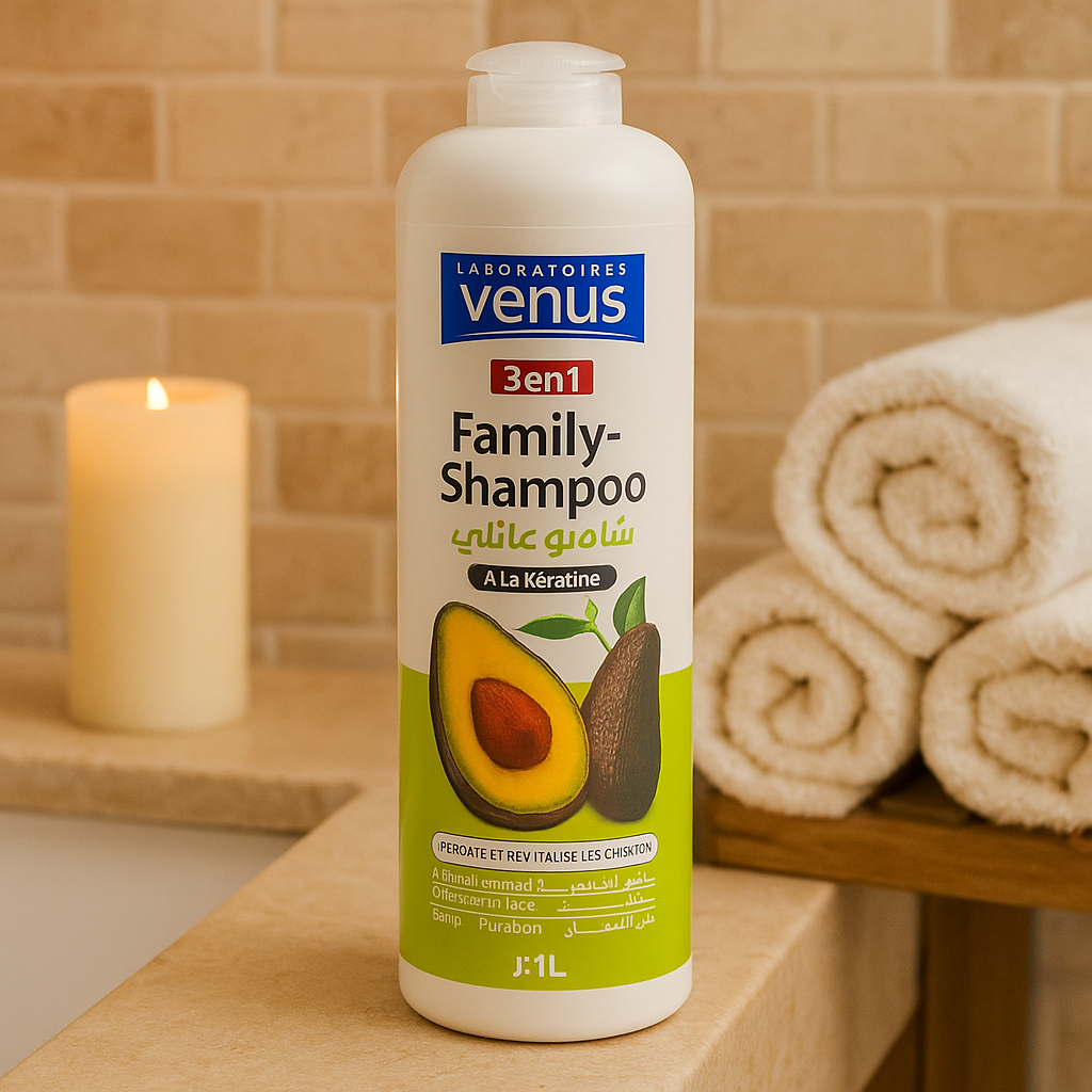 Shampooing 3en1 Kératine & Avocat 1L Vénus