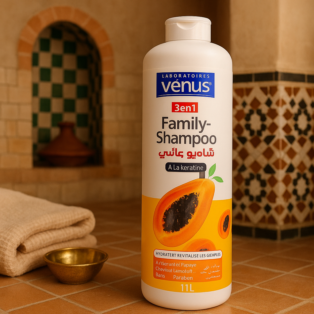 Shampooing 3en1 Kératine & Papaye 1L Venus