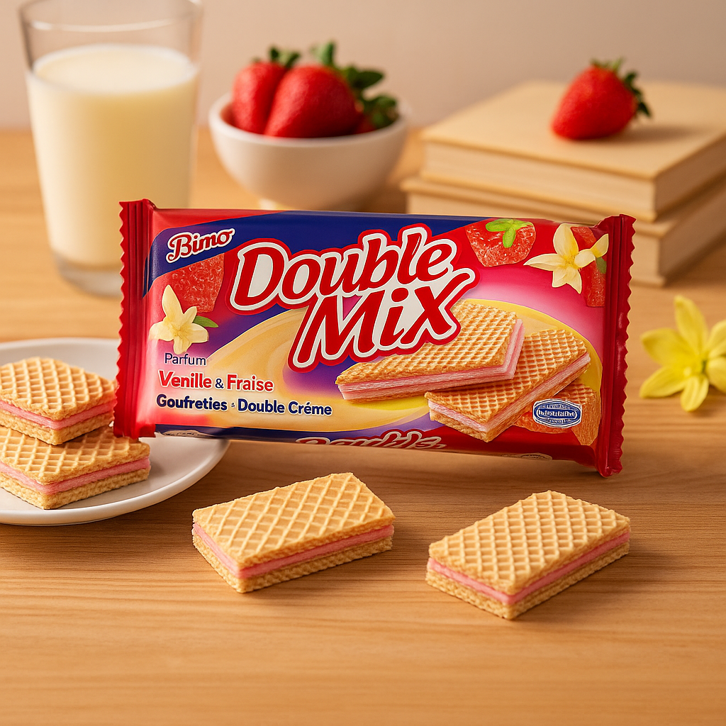 Gaufrettes Vanille & Fraise 200g Bimo Double Mix