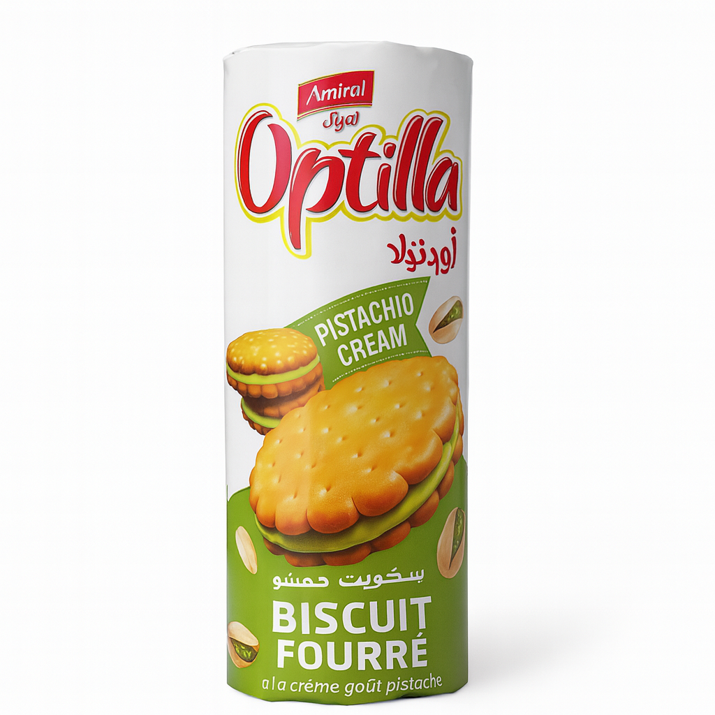 Biscuits Fourrés à la Crème de Pistache 350g Optilla