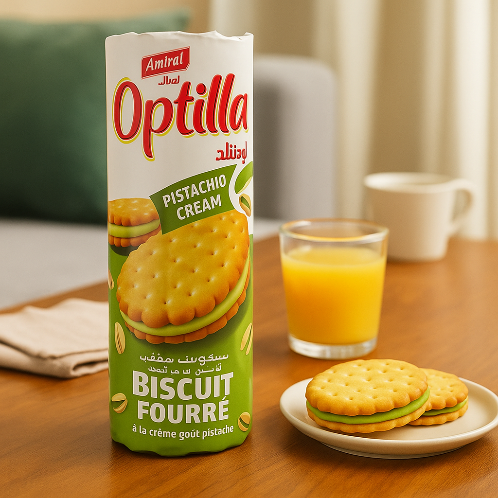 Biscuits Fourrés à la Crème de Pistache 350g Optilla