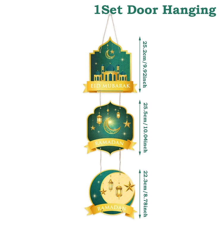 Décoration de porte Ramadan suspendue – EID Mubarak / Ramadan Kareem