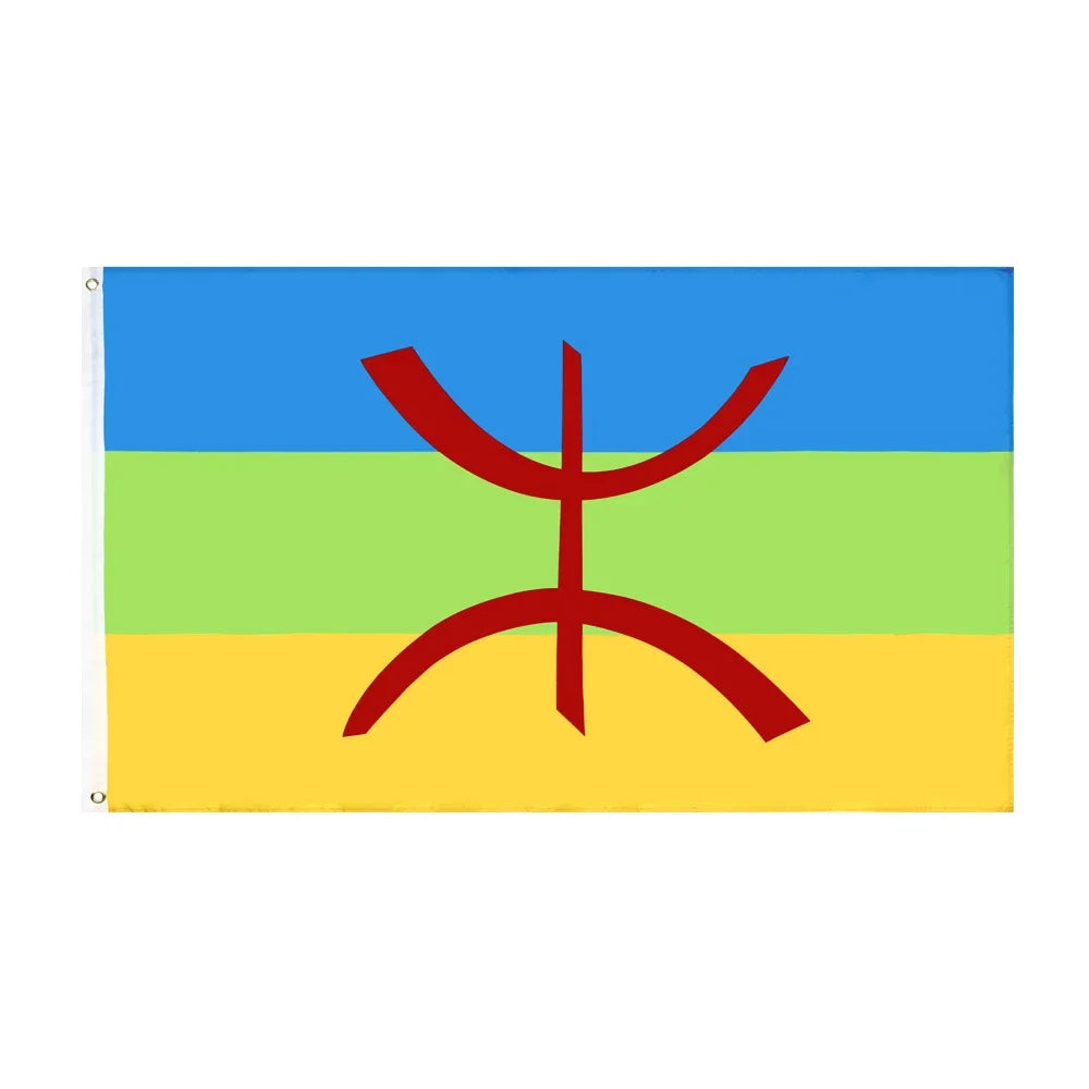 Drapeau amazigh kabyle Polyester 2 ou 4 œillets