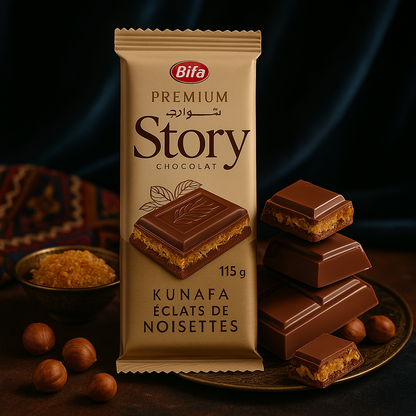 STORY by BIFA – Chocolat au lait Fourrage Kunefe & Noisettes 115g