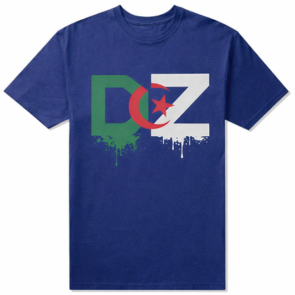 T-shirt DZ Algérie unisexe Drapeau algérien – Coton Manches courtes