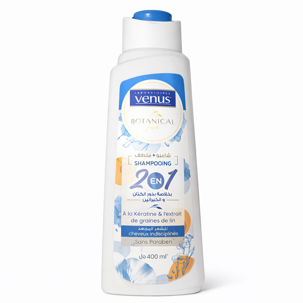 Shampooing Botanical Touch 2 en 1 Kératine & Graines de Lin 400ml Venus