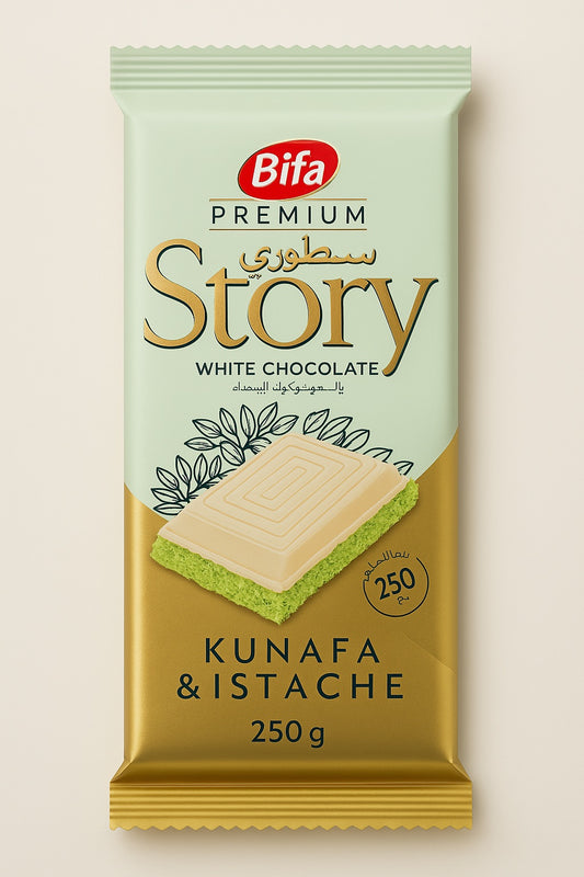 Story – Chocolat Blanc Fourré Crème Pistache & Kunefe 115g