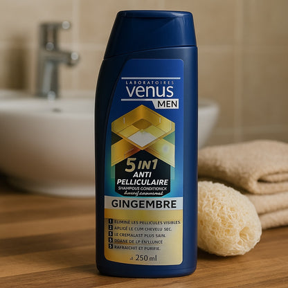 Shampoing Homme 5 en 1 Anti-Pelliculaire au Gingembre 250ml Venus