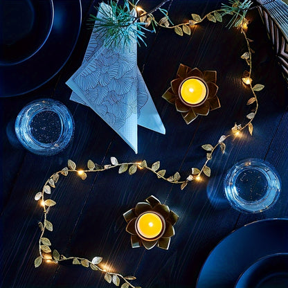 Guirlande lumineuse décorative feuilles dorées 2,78 m – Décoration intérieure festive