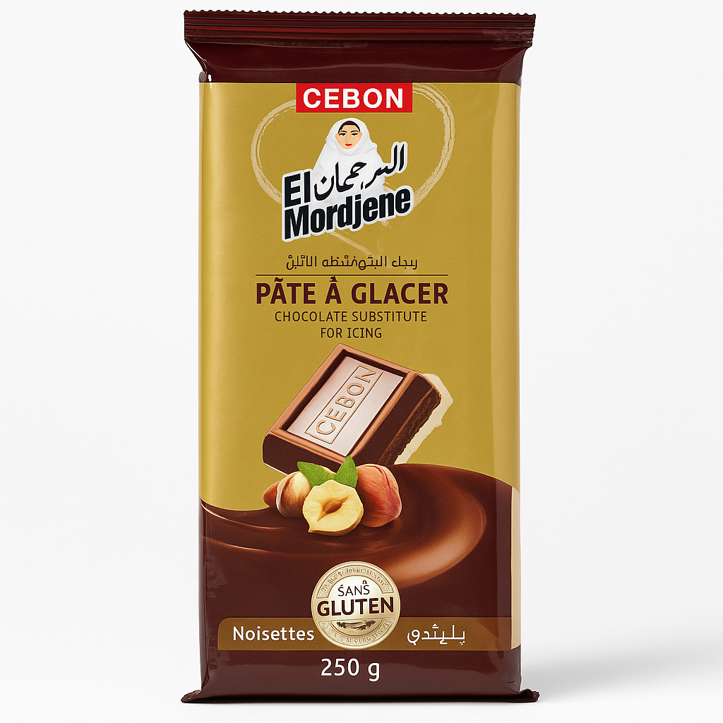 Tablette Pâte à Glacer Chocolat Noisette 250g CEBON El Mordjene