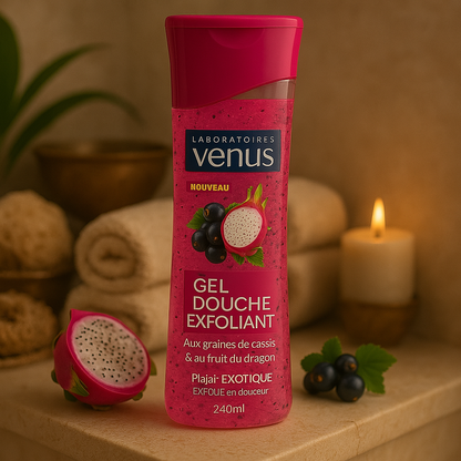 Gel Douche Exfoliant Graines de Cassis & Fruit du Dragon 240ml Venus