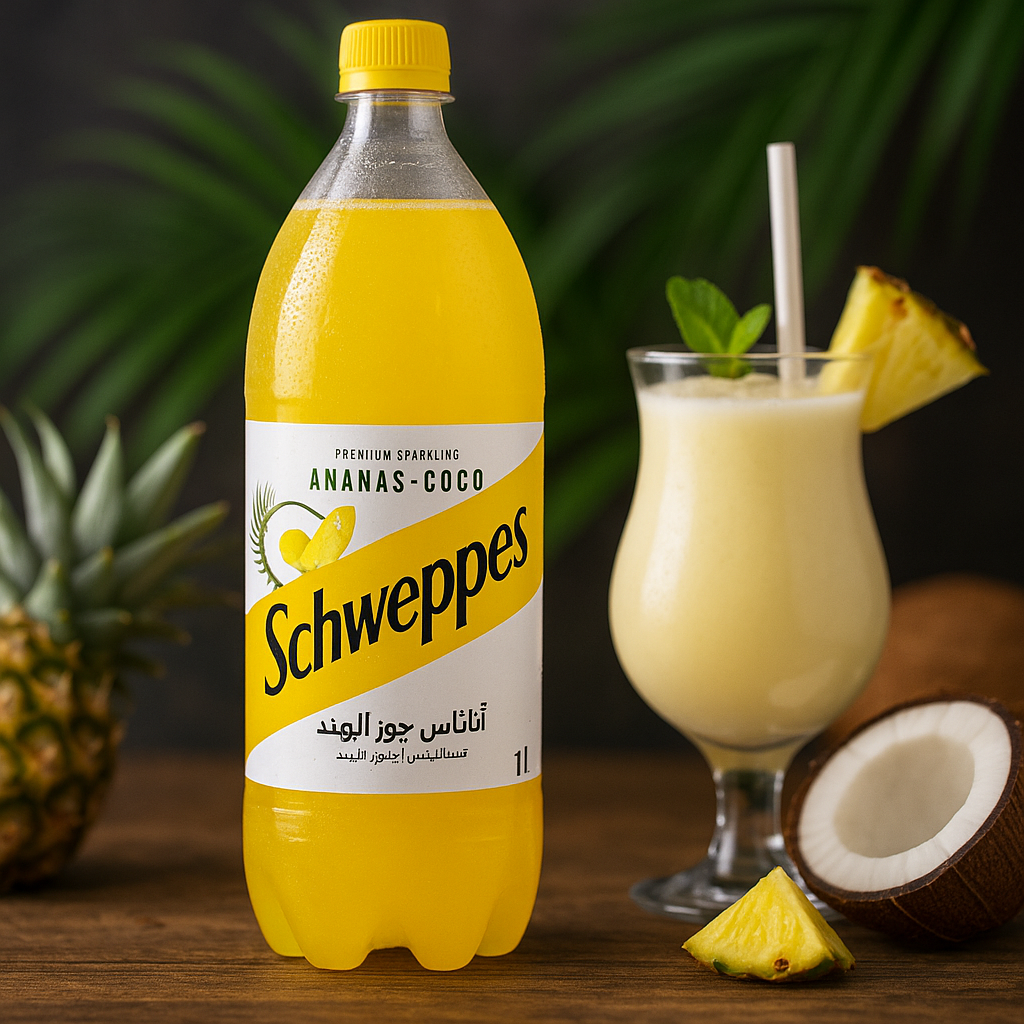 Schweppes Ananas Coco 1L – Saveur Tropicale Exotique & Rafraîchissante