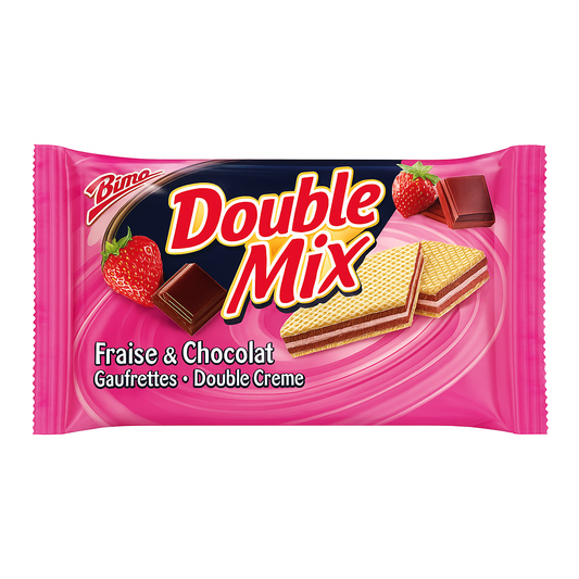 Gaufrettes Double Mix BIMO 200 g – Fraise & Chocolat