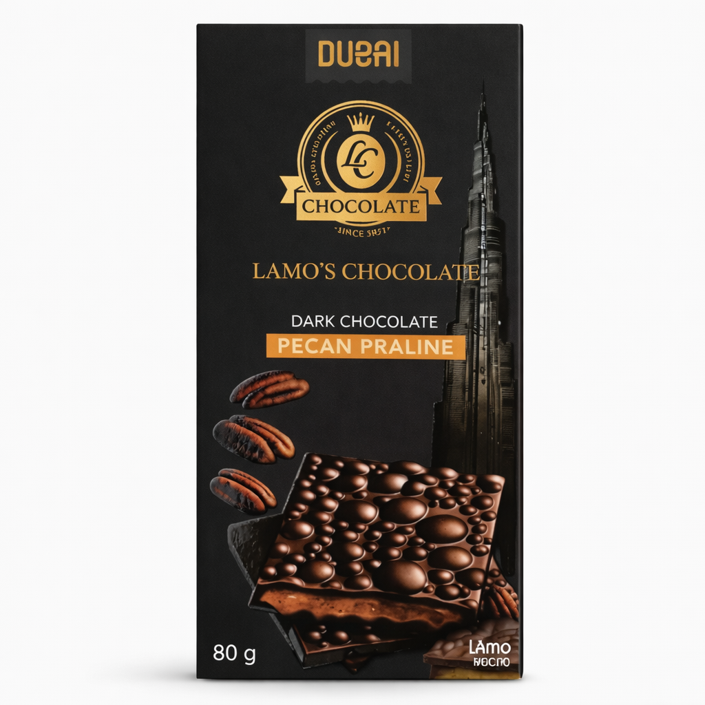Tablettes chocolat premium Lamo’s – Pistache Kunafa, Pécan Praliné, Mangue Crunchy 80g & 200g