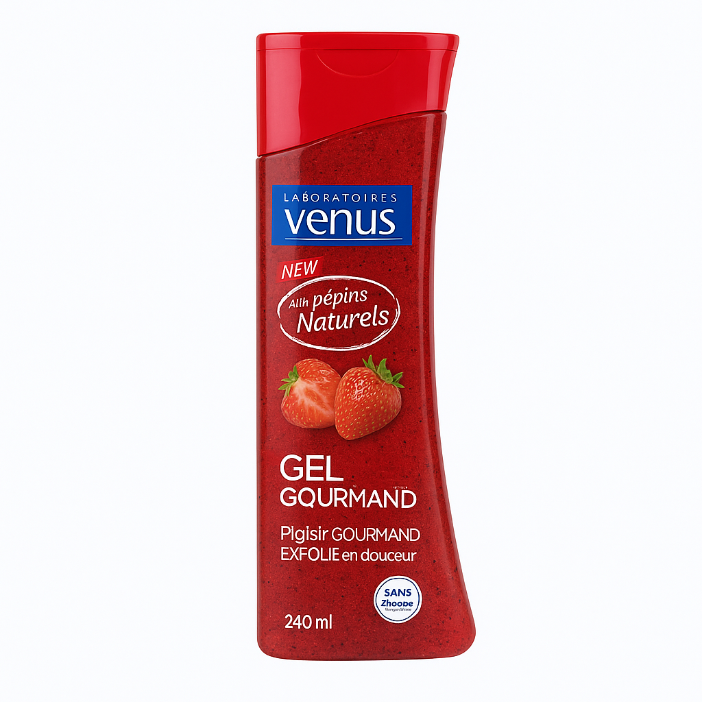 Gel Douche Exfoliant Fraise 240 ml Venus