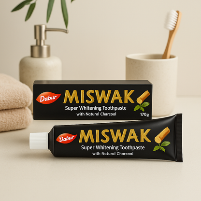 Dentifrice Dabur Miswak au Charbon Actif 170g
