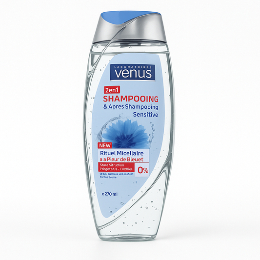 Shampooing & Après-Shampooing Rituel Micellaire Sensitive – Fleur de Bleuet & Reetha Venus 270ml