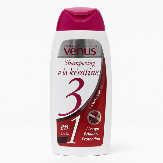 Shampoing Kératine 3‑en‑1 250ml Venus