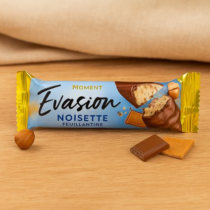 Barre Chocolatée Noisette & Feuillantine 37g MOMENT Évasion