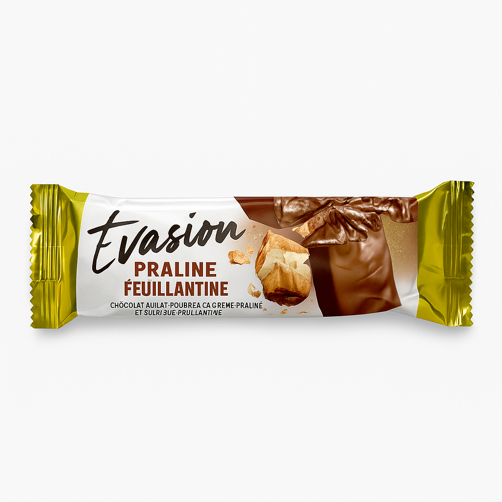 Barre Chocolatée Praliné & Feuillantine 37 g MOMENT Évasion
