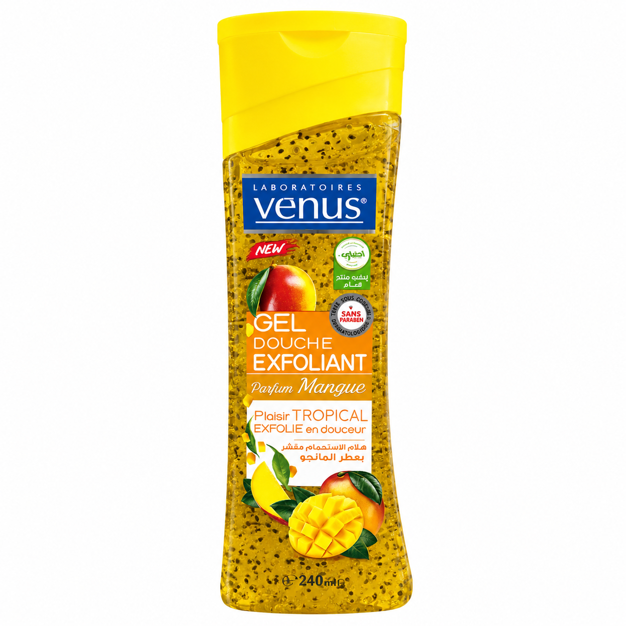 Venus Gel Douche Exfoliant Mangue 240ml – Plaisir Tropical
