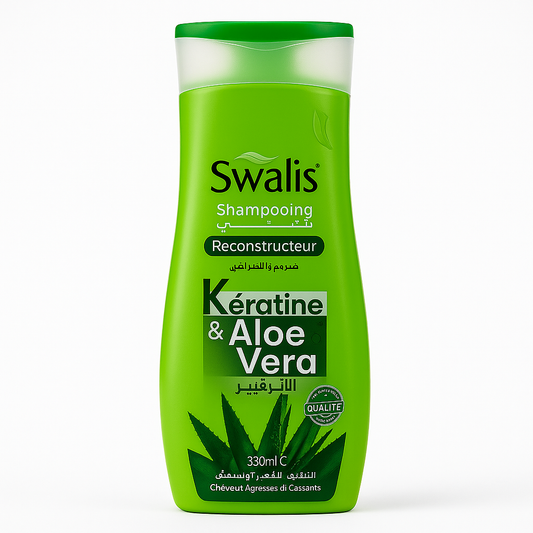 Shampoing Reconsêructeur Kératine & Aloe Vera 330ml Swalis