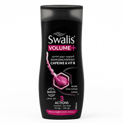 Shampoing Fortifiant Caféine & Vitamine B – 330ml Swalis